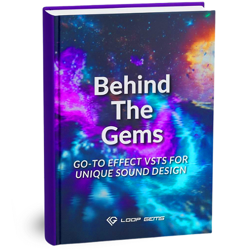 Book titled 'Behind The Gems' with a colorful nebula design on the cover, featuring Loop GEMS branding.