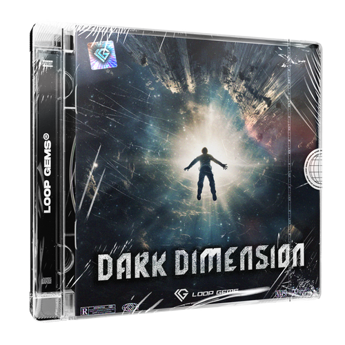 Product packaging for 'Dark Dimension' by Loop Gems with a sci-fi design.