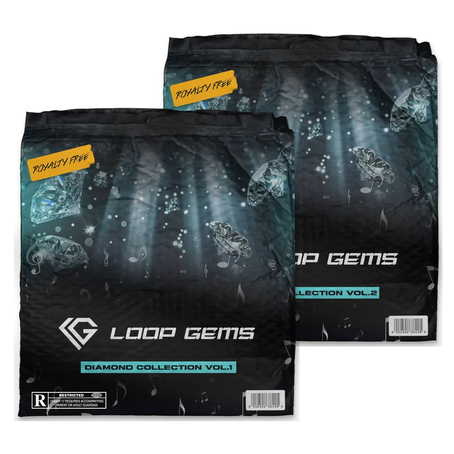 Two packages of Loop Gems with design and branding.