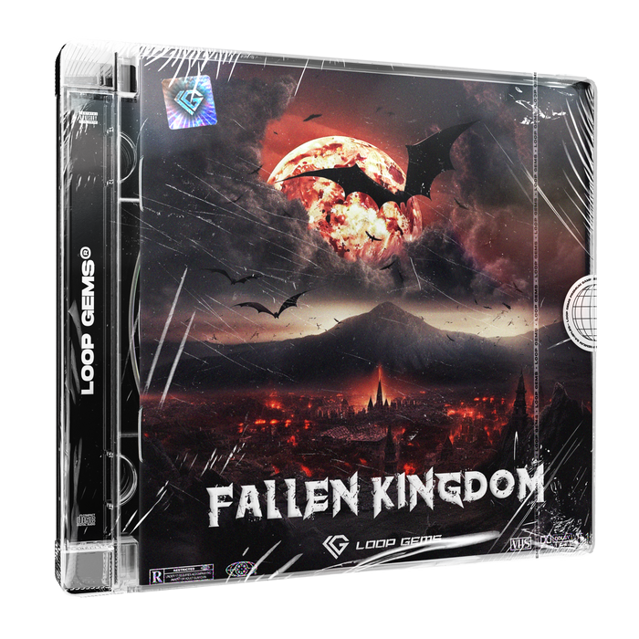CD case titled 'Fallen Kingdom' by Loop Gems with a dark, apocalyptic scene on the cover.
