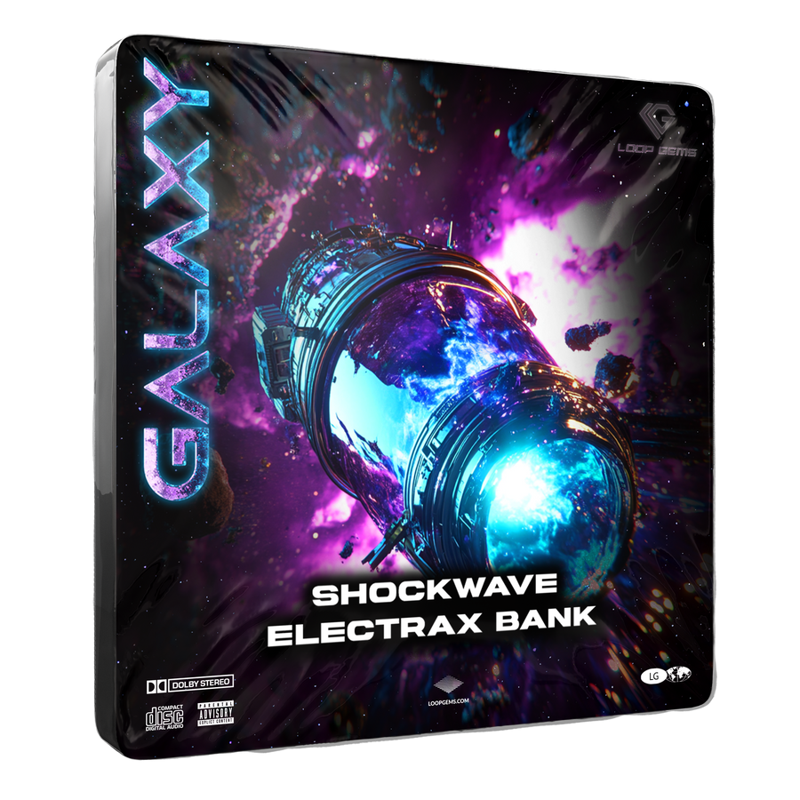 Shockwave Electrax Bank with galaxy design on a black background