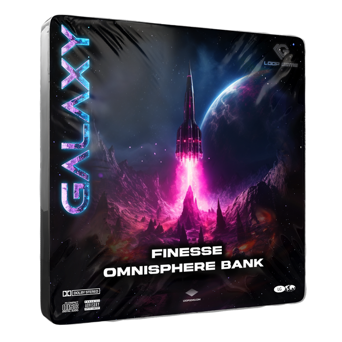 Finesse Omnisphere Bank product packaging with space-themed design