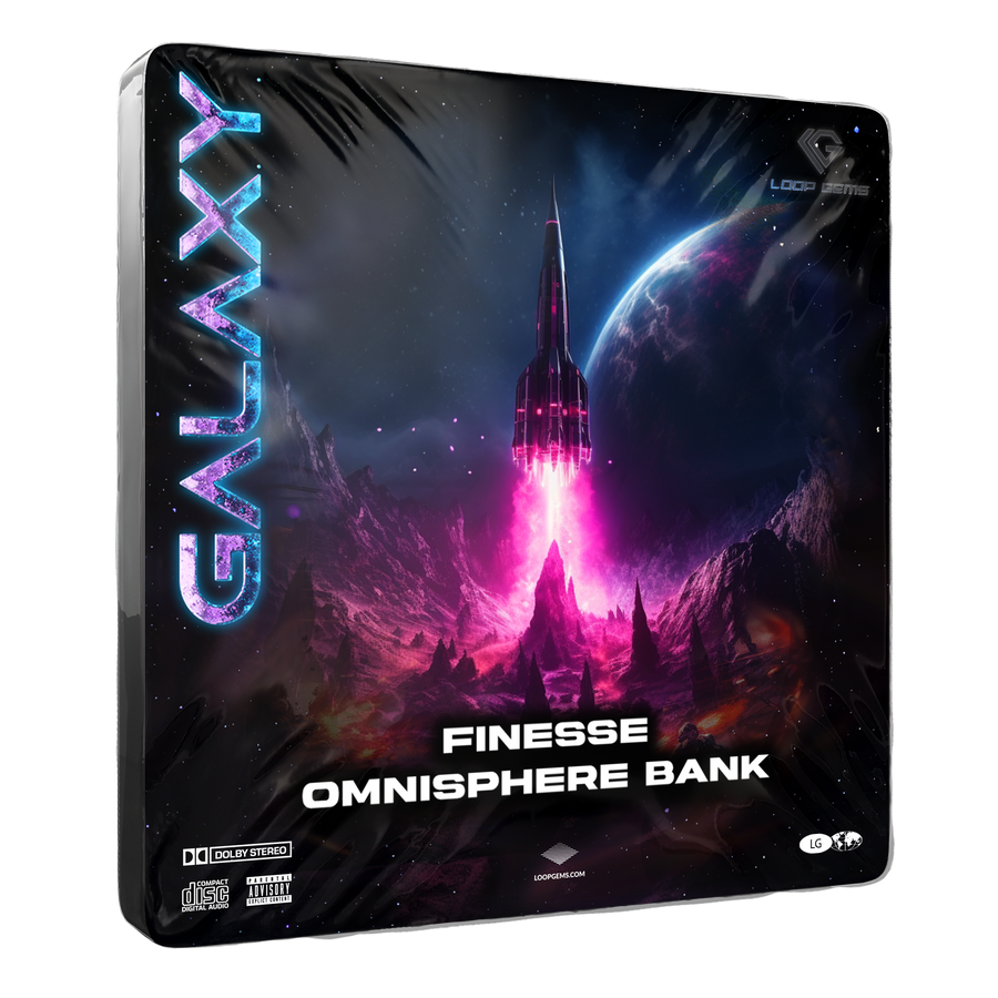 Finesse Omnisphere Bank product packaging with space-themed design
