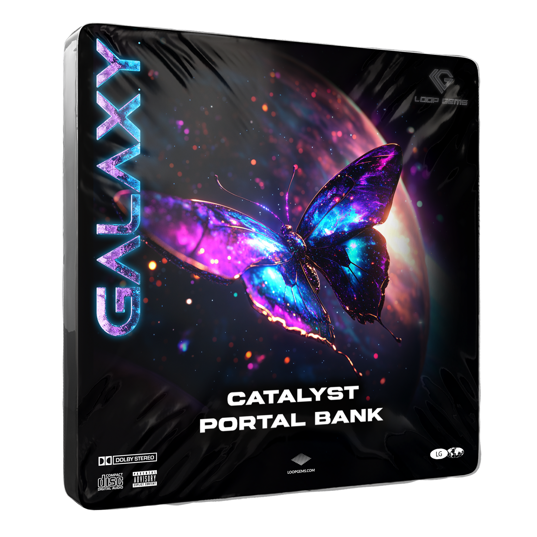 GALAXY Catalyst Portal Bank with butterfly design on a black background