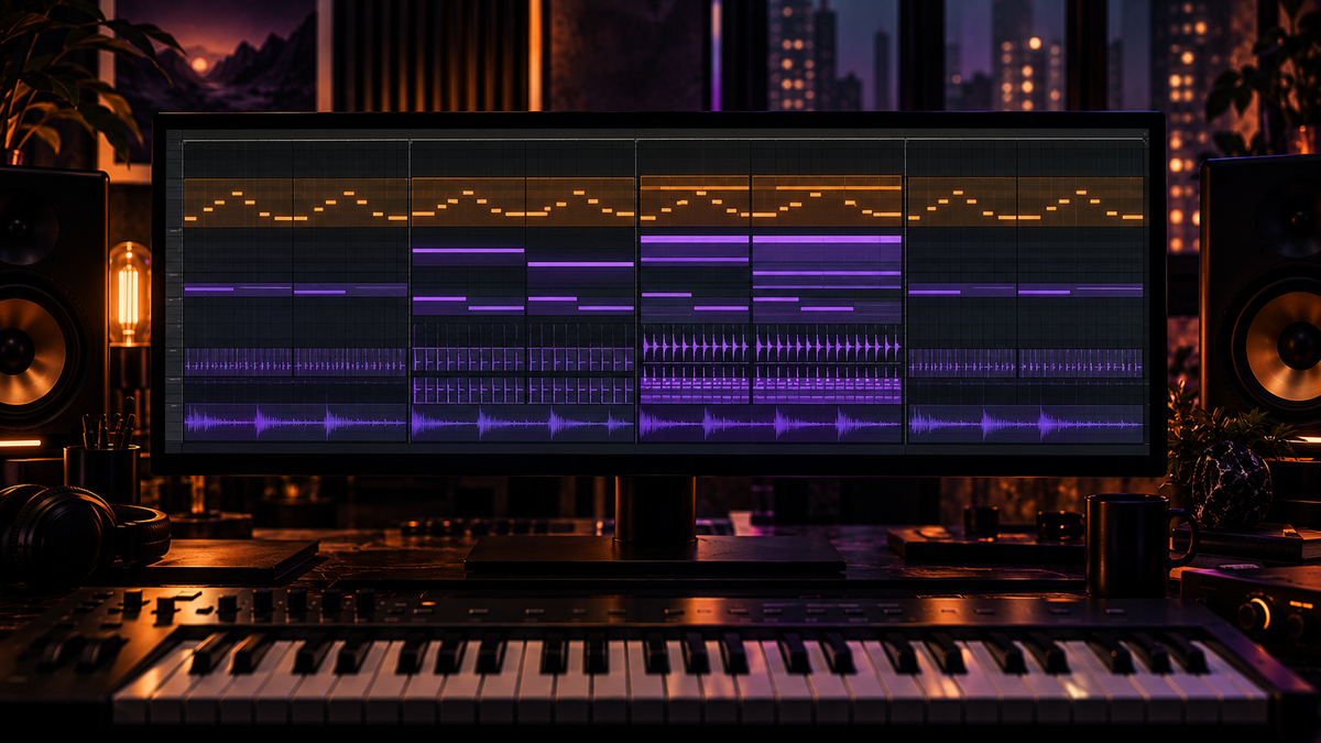 One trap melody changing in density and texture across a full beat arrangement
