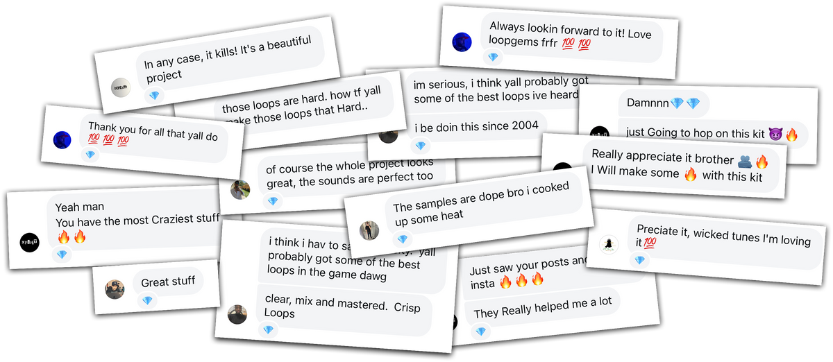 Producer messages about Loop Gems sounds