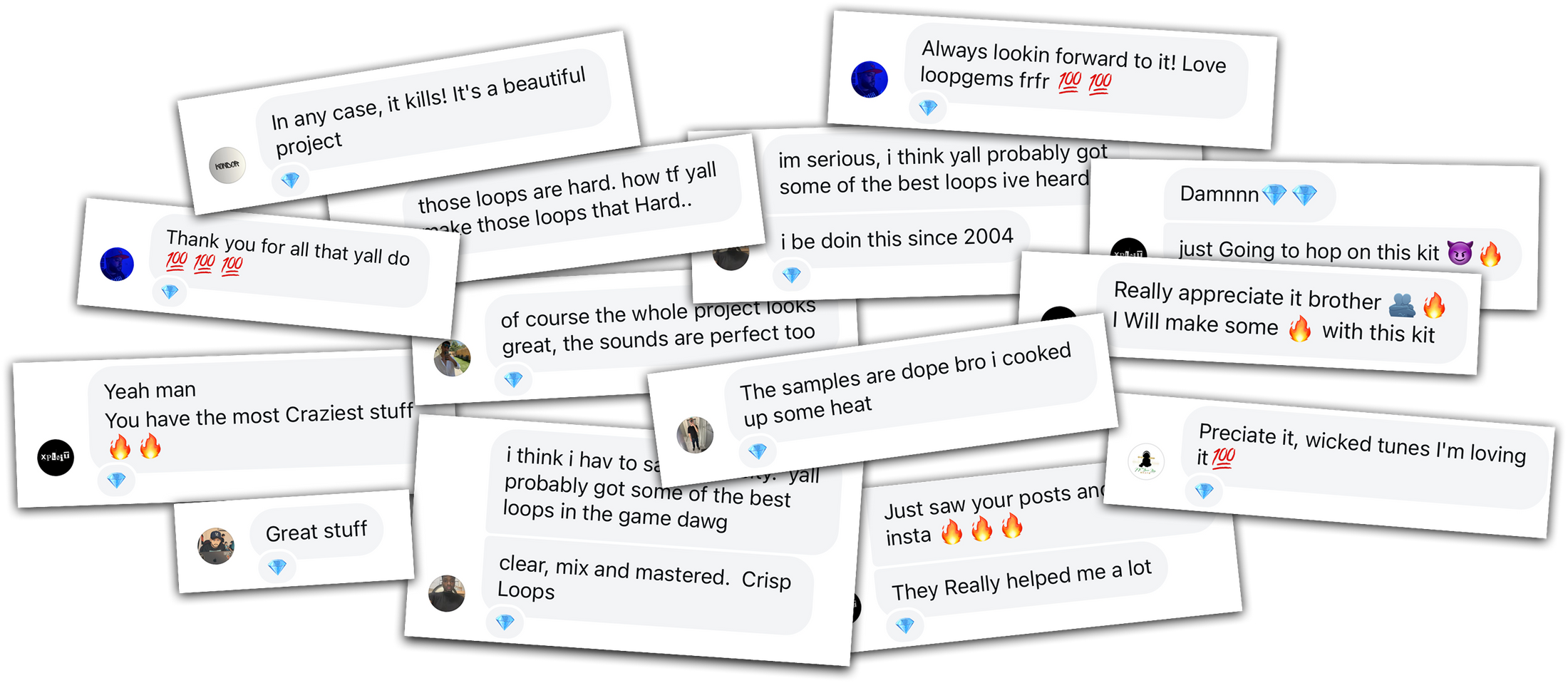 Real producer DM feedback collage