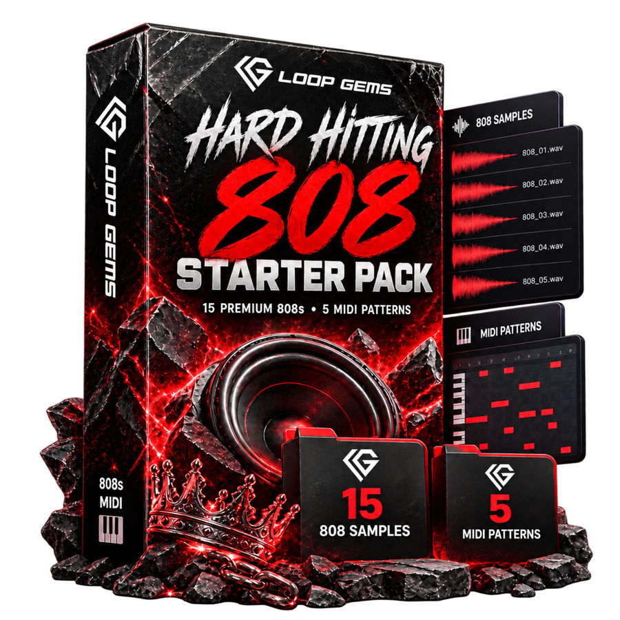 Hard Hitting 808 Starter Pack – 15 Free 808s + 5 MIDI Patterns